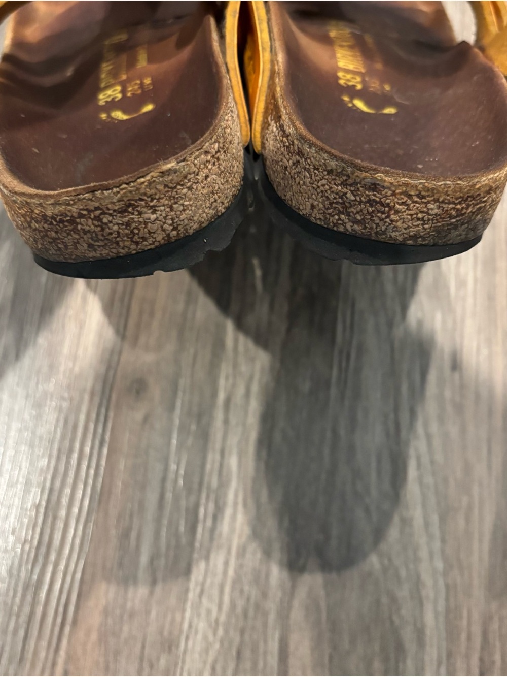 Birkenstock Size 8 (24.5cm) Orange Leather Sandals - Picture 3 of 6
